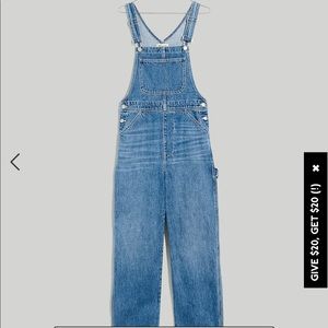 Madewell Oversized Carpenter Overalls in Ivywood Wash